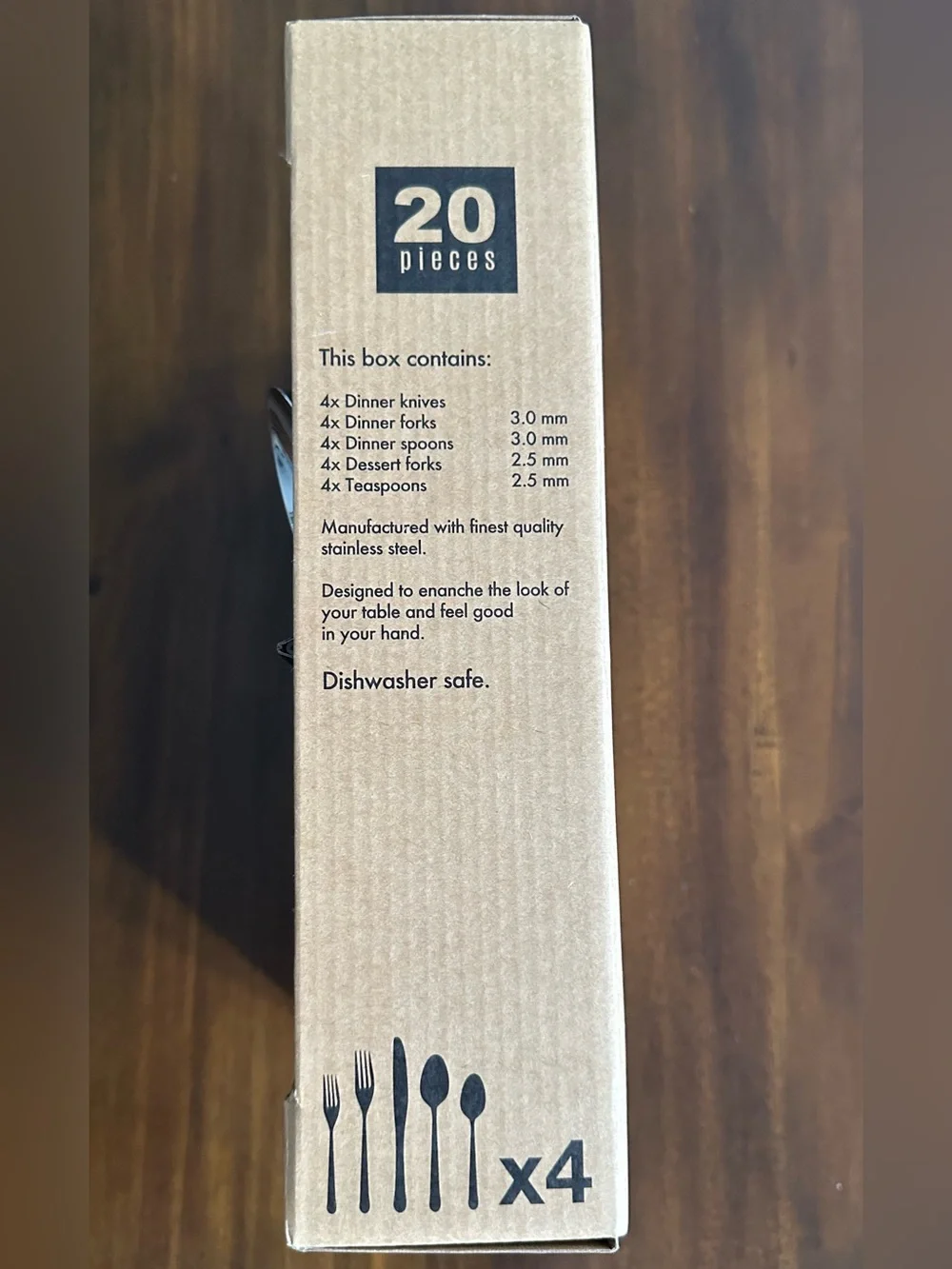 BRANDANI BOTERO HOTEL COLLECTION 20 PIECE FLATWARE SET NEW IN BOX
